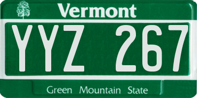 VT license plate YYZ267
