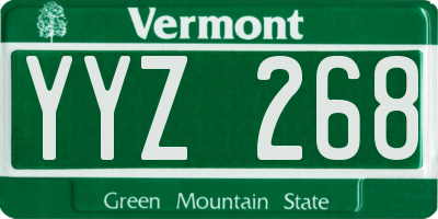 VT license plate YYZ268