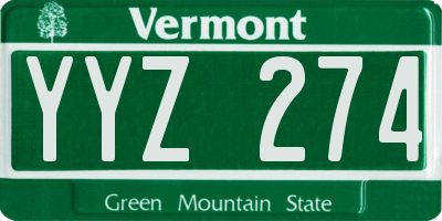 VT license plate YYZ274