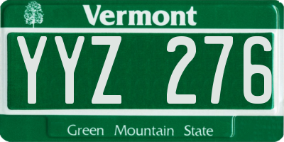 VT license plate YYZ276