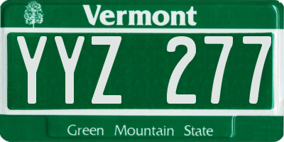 VT license plate YYZ277