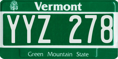 VT license plate YYZ278