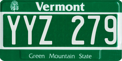 VT license plate YYZ279