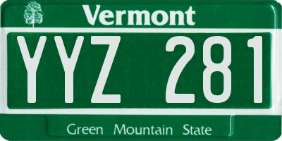 VT license plate YYZ281