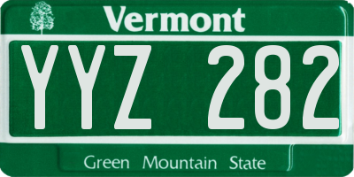 VT license plate YYZ282