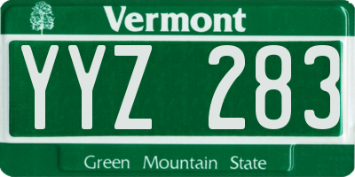 VT license plate YYZ283