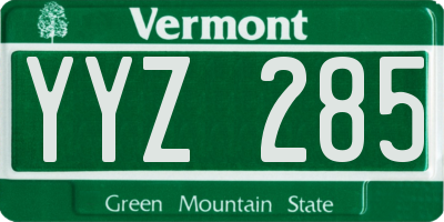 VT license plate YYZ285