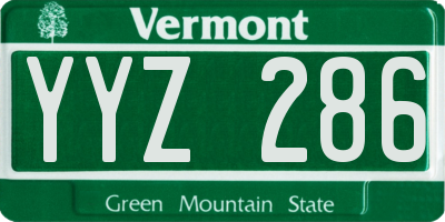 VT license plate YYZ286