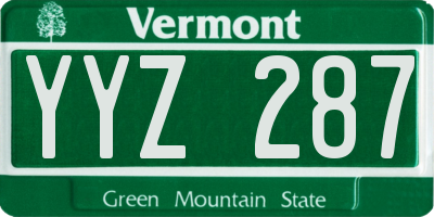 VT license plate YYZ287