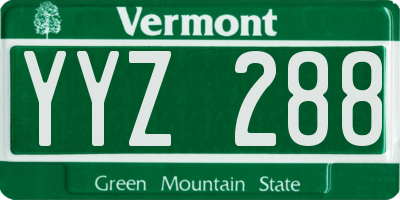 VT license plate YYZ288