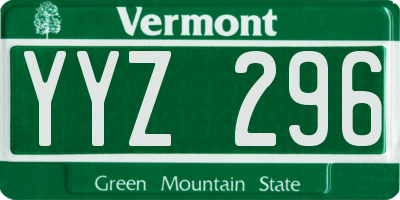 VT license plate YYZ296