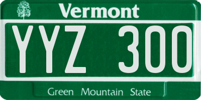 VT license plate YYZ300