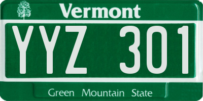 VT license plate YYZ301