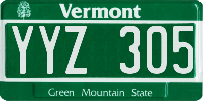 VT license plate YYZ305