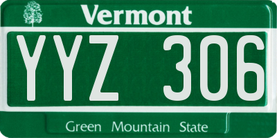 VT license plate YYZ306