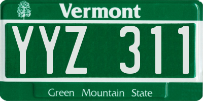 VT license plate YYZ311