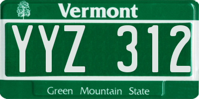VT license plate YYZ312