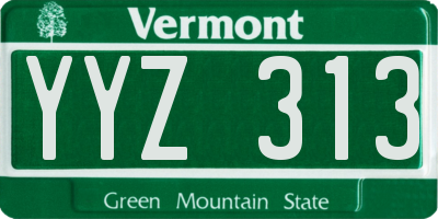 VT license plate YYZ313