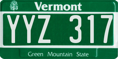 VT license plate YYZ317