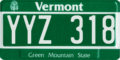 VT license plate YYZ318