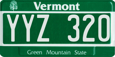 VT license plate YYZ320
