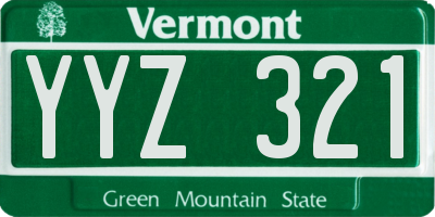 VT license plate YYZ321