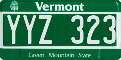 VT license plate YYZ323