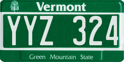 VT license plate YYZ324