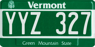 VT license plate YYZ327