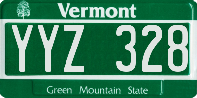VT license plate YYZ328