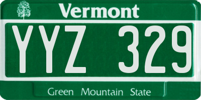 VT license plate YYZ329