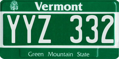 VT license plate YYZ332