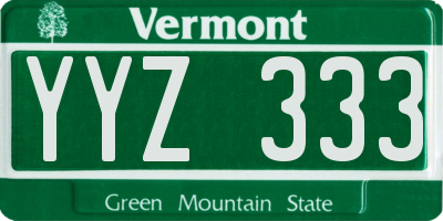 VT license plate YYZ333