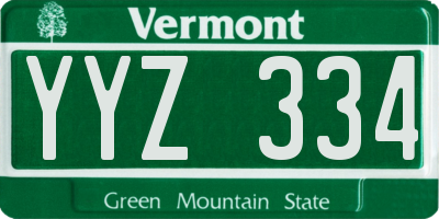 VT license plate YYZ334