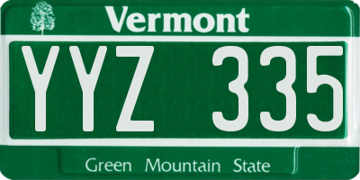 VT license plate YYZ335