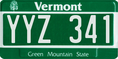 VT license plate YYZ341