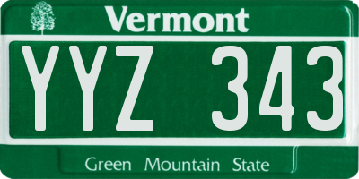 VT license plate YYZ343