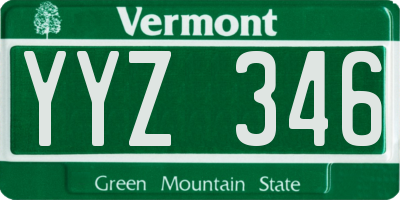 VT license plate YYZ346