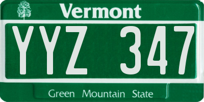 VT license plate YYZ347