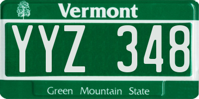 VT license plate YYZ348