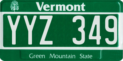 VT license plate YYZ349