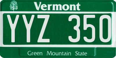 VT license plate YYZ350