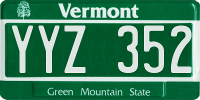 VT license plate YYZ352
