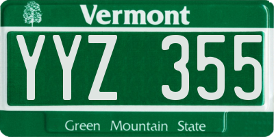 VT license plate YYZ355