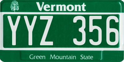 VT license plate YYZ356