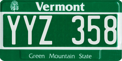 VT license plate YYZ358