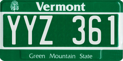 VT license plate YYZ361