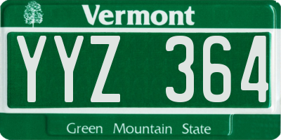VT license plate YYZ364