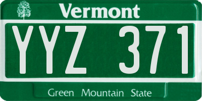 VT license plate YYZ371