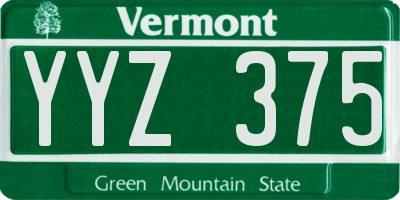 VT license plate YYZ375
